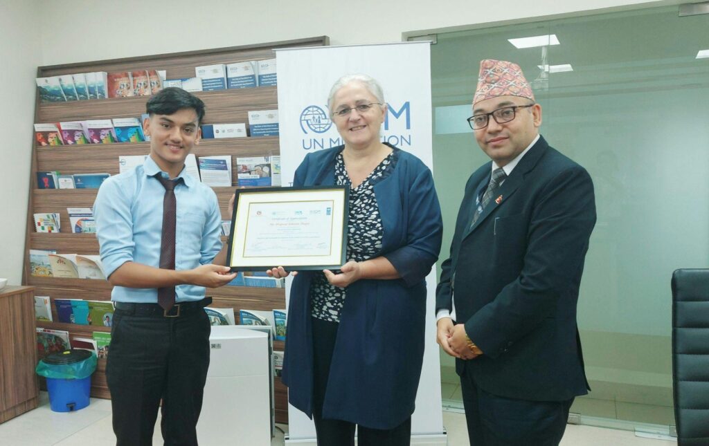 Recognized as the Top 3 Public Speakers of Nepal by International Organization of Migration, Nepal